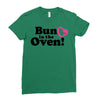Bun in the Oven with Heart Baby Girl Ladies Fitted T-Shirt