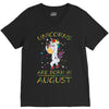 UNICORNS ARE BORN IN AUGUST V-Neck Tee