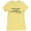 Flee You Idiot Ladies Fitted T-Shirt