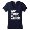 eat sleep spurs Women's V-Neck T-Shirt