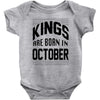 kings are born in october Baby Bodysuit
