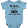 Smartass October Girl Baby Onesie