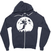 skiier moon moonlight silhouett Zipper Hoodie