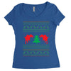 ugly sweater dinosour Women's Triblend Scoop T-shirt