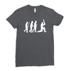 evolution of cricket white silhouette Ladies Fitted T-Shirt