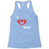 i love heart bass guitar music Racerback Tank