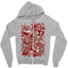 rood en wit Zipper Hoodie