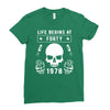 Life Begins at Forty 1978 the Birth of Legends Ladies Fitted T-Shirt