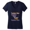 teachers give, share, care Women's V-Neck T-Shirt