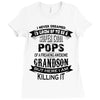 Super Cool Pops Of A Freaking Awesome Grandson Ladies Fitted T-Shirt