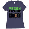 Vegan Because Plant Powered Badass Ladies Fitted T-Shirt