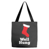 well hung Tote Bags