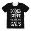 read books drink coffee eat chocolate pet cats All Over Women's T-shirt