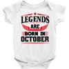 Legends Are Born In October Baby Onesie