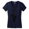 biker girl Women's V-Neck T-Shirt