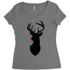 deer skull christmas Women's Triblend Scoop T-shirt