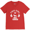 This Girl Loves Her Bull Terrier V-Neck Tee