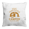 what happens in camper Throw Pillow
