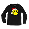 smiley face wears santa hat merry christmas Long Sleeve Shirts