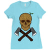 skull wood Ladies Fitted T-Shirt