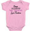Dear Parents Tag You're It Love Teachers Women's Baby Bodysuit