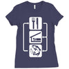 v2 eat sleep fish Ladies Fitted T-Shirt