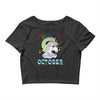 unicorns are born in october cute unicorn Crop Top