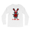 i love you bunny hare rabbit cupid couple kiss fun Long Sleeve Shirts