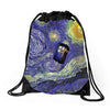 tardis starry night Drawstring Bags