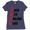 saved with amazing grace Ladies Fitted T-Shirt