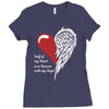 half of my heart is in heaven with my angel Ladies Fitted T-Shirt