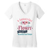 A January Girl Like A Flowers Women's V-Neck T-Shirt