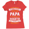 Super Cool Papa Of A Freaking Awesome Daughter Ladies Fitted T-Shirt