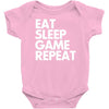 eat sleep game repeat Baby Bodysuit
