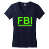 mens fbi print casual slim Women's V-Neck T-Shirt