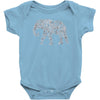 elephant filled pattern cool Baby Bodysuit
