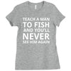 teach a man to fish Ladies Fitted T-Shirt