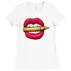 bullet in mouth Ladies Fitted T-Shirt