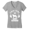 This Girl Loves Saint Bernard Women's V-Neck T-Shirt