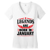 Legends Are Born In January Women's V-Neck T-Shirt