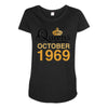 queens are born in october 1969 Maternity Scoop Neck T-shirt
