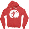 skiier moon moonlight silhouett Zipper Hoodie