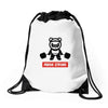 panda strong Drawstring Bags