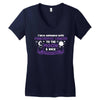 I Love Someone with Pancreatic Cancer to The Moon and Back to Infinity Women's V-Neck T-Shirt