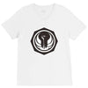 white and black V-Neck Tee