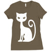 white cat funny Ladies Fitted T-Shirt