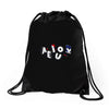 vowel party time Drawstring Bags