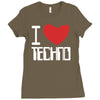 i love techno Ladies Fitted T-Shirt