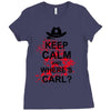 keep calm and where's carl tshirt the walking zombie tee apocalypes fu Ladies Fitted T-Shirt