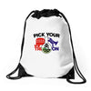 pick your poison Drawstring Bags